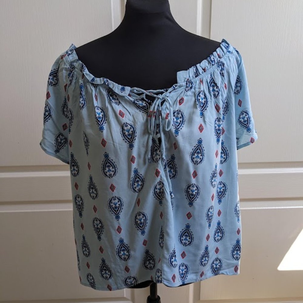 Pink Republic Top (never worn) - loose flowy off-the-shoulder boho peasant